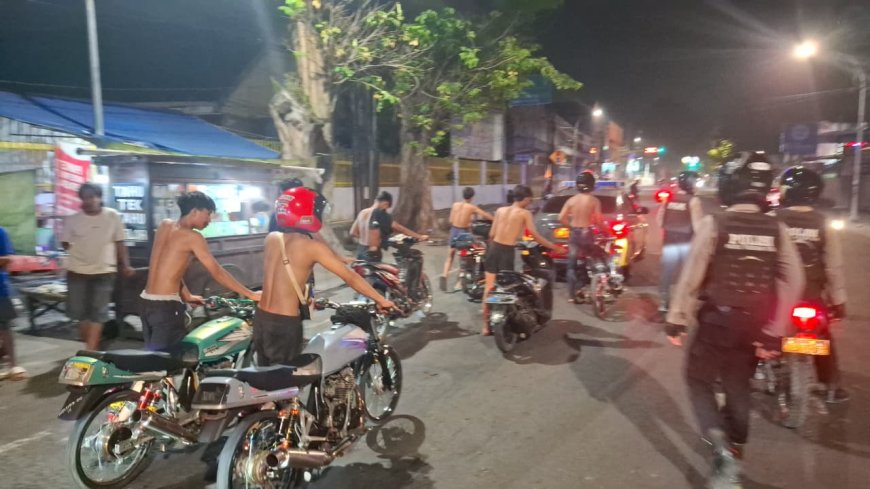 Polres Pasuruan Kota Tindak Balap Liar, 14 Motor Diamankan