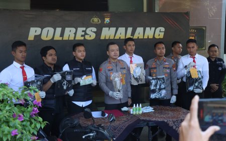 Dua Pemuda Pembawa Sajam Diamankan saat Operasi Kepolisian di Malang